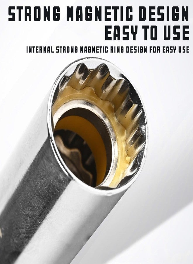 أداة إزالة شمعات الإشعال، مقاس 3/8 بوصة، مقبس شمعات إشعال 16 مم مع مغناطيس، أداة إزالة شمعات الإشعال للسيارات في حجرات المحرك الضيقة، ملحقات إصلاح السيارات الاحترافية - Image 5